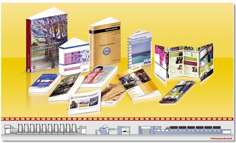 Ringösenheftung, Omegaheftung, CB-Heftung, Druckerei, Powerdruck, Europa, Deutschland, Österreich, Schweiz, Frankreich, Italien, Broschüre, Preisliste, Gebrauchsanleitung